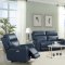 Santana Power Motion Sofa in Navy Leather Match by Klaussner