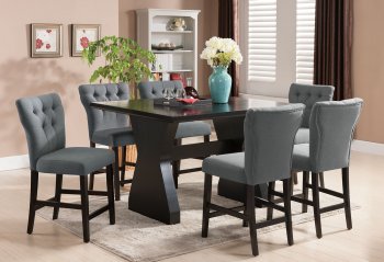 Effie Counter Height Table 5Pc Set by Acme w/Grey Chairs [AMDS-71520-71528 Effie]