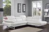 Pandora Sectional Sofa in White Leather by Whiteline