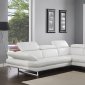 Pandora Sectional Sofa in White Leather by Whiteline