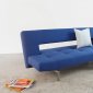 Wing Sofa Bed in Soft Sapphire Fabric by Innovation w/Steel Legs