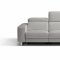 Augusto Power Reclining Sofa in Light Grey Leather by Whiteline