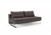 Dual Sofa Bed in Brown Fabric w/Chrome Legs