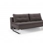 Dual Sofa Bed in Brown Fabric w/Chrome Legs