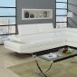 White Bonded Leather Modern Sectional Sofa w/Chrome Legs