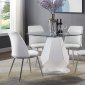 Chara 5Pc Dinette Set 74925 in White High Gloss - Acme w/Options