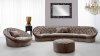 Cosmopolitan Mini Sectional Sofa, Chair, Ottoman Set Tan Fabric