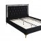 Rowan Upholstered Bed 28990 in Black Fabric by Acme