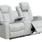 U1867 Power Motion Sofa in Chalk Leather Gel by Global w/Options