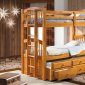 Solid Pine Contemporary Twin Tri-Plex Bunk Bed