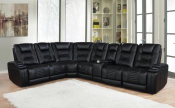 Zane Power Motion Sectional Sofa 651320PP in Black by Coaster [CRSS-651320PP Zane]