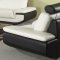 White & Black Full Leather Modern Sofa w/Optional Items