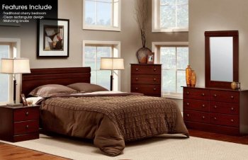 Cherry Finish Transitional Bedroom w/Optional Items [PNBS-B611]