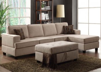 50550 Lavenita Reversible Sectional Sofa Buckweat Fabric by Acme [AMSS-50550 Lavenita]