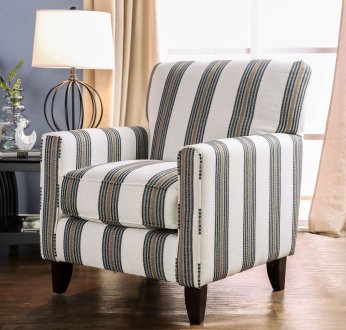 Bernadette Accent Chair SM8200-CH-ST in Striped Fabric