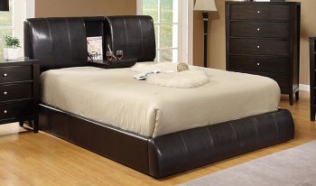 CM7027 Webster Platform Bed in Espresso Padded Leatherette [FAB-CM7027 Webster]