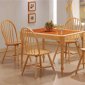 Terracotta Tile Top Natural Finish Modern 5Pc Dining Set