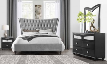 9097 Bedroom 5Pc Set by Global w/Beverly Black Casegoods [GFBS-9097-Beverly]