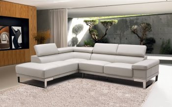 Baxter Sectional Sofa in Smoke Full Leather by Beverly Hills [BHSS-Baxter Smoke]