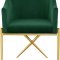 Xavier Dining Chair 763 Set of 2 Green Velvet Fabric by Meridian