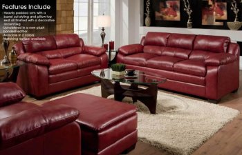 Cardinal Bonded Leather Traditional Sofa & Loveseat Set [PNS-U241]