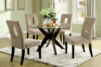 CM3772T Palm Bay I 5Pc Dinette Set in Dark Walnut w/Glass Top [FADS-CM3772T Palm Bay I]