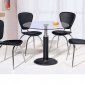 Round Shape Dining Table With Glass Top & Black Base