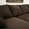 Brown Twill Fabric Modern Sectional Sofa with Chromed Steel Legs