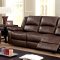 Kris Reclining Sofa CM6293 in Brown Top Grain Leather Match