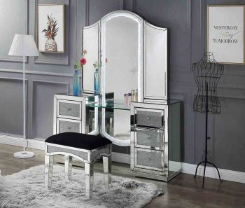 Noralie Vanity 90815 in Mirrored by Acme w/Optional Stool [AMVA-90815 Noralie]