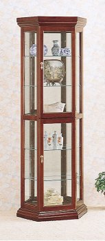 Solid Wood Cherry Finish Contemporary Curio Cabinet [CRC-528-3390]