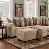 Beige Fabric Modern Elegant Sectional Sofa w/Optional Ottoman