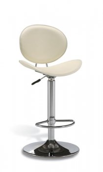 White Faux Leather Modern Bar Stool W/Cromed Metal Base [GFBA-240BS-W]