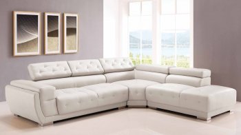 8097 Sectional Sofa in White Bonded Leather [EGSS-8097]