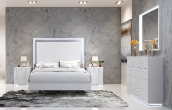 Wave Bedroom in White by ESF w/ Options [EFBS-Wave White]