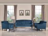 Carly Sofa Set 3Pc MB-1702 in Blue Velour Fabric by VIG