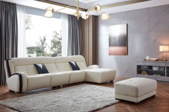 6028 Sectional Sofa in White Leather by ESF [EFSS-6028 White]