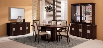 Chocolate Brown Contemporary Dining Room With Leather Details [EFDS-Miss Italia Comp4]