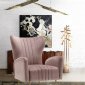 Opera Accent Chair 532 in Pink Velvet Fabric by Meridian