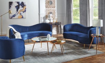 Sophia Sofa 506861 in Blue Velvet by Coaster w/Options [CRS-506861 Sophia]