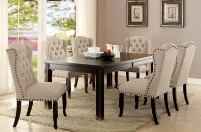 Sania CM3324BK-T Dining Table 5Pc Set in Antique Black w/Options