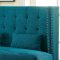 Amora Accent Loveseat Bench CM-BN6226 in Dark Teal Fabric