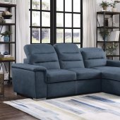 Alfio Sectional Sofa Sleeper Bed 9808BUE in Blue by Homelegance