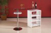 Clear Glass Top Modern Bar Table w/Gloss White Storage