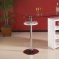 Clear Glass Top Modern Bar Table w/Gloss White Storage