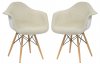 Willow Set of 2 Accent Chairs W24BGT in Beige by LeisureMod