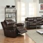 Xenos Motion Sofa 52140 in Dark Brown Leather-Aire by Acme