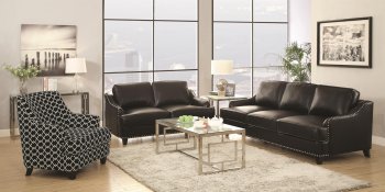 Layton 504841 Sofa in Black Bonded Leather Match by Coaster [CRS-504841 Layton]