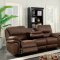 Helga Motion Sofa CM6595 in Brown Fabric-Like Leatherette