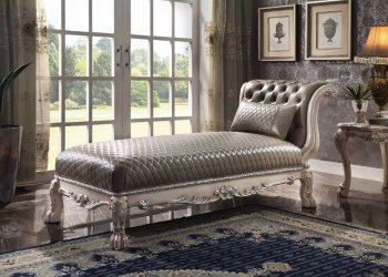 Dresden Chaise 96275 in Vintage Bone White & PU by Acme [AMCL-96275 Dresden]